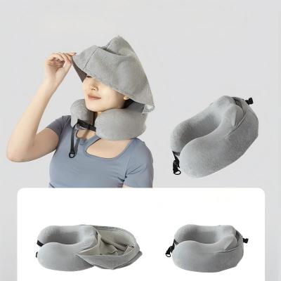 Lightweight Portable U-Shaped Neck Pillow，Wearable on Both Sides, Neck Pillow for Traveling, Upgraded 100% Pure Memory Foam Travel Neck Pillow for Airplane Flight Sleep, Breathable & Machine Washable 